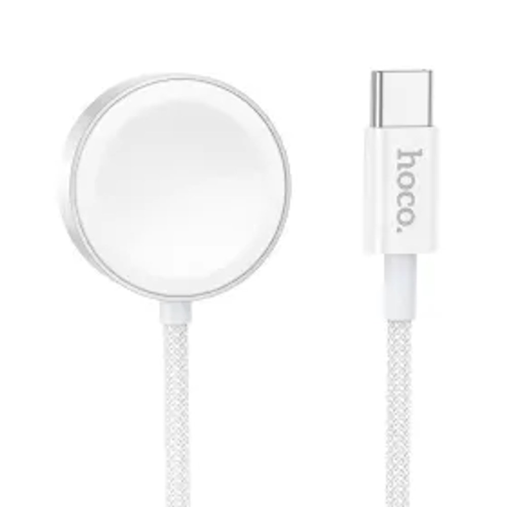 Bezdrátová nabíječka HOCO typu C kompatibilní s hodinkami APPLE Watch a SAMSUNG Watch CW59 bílá