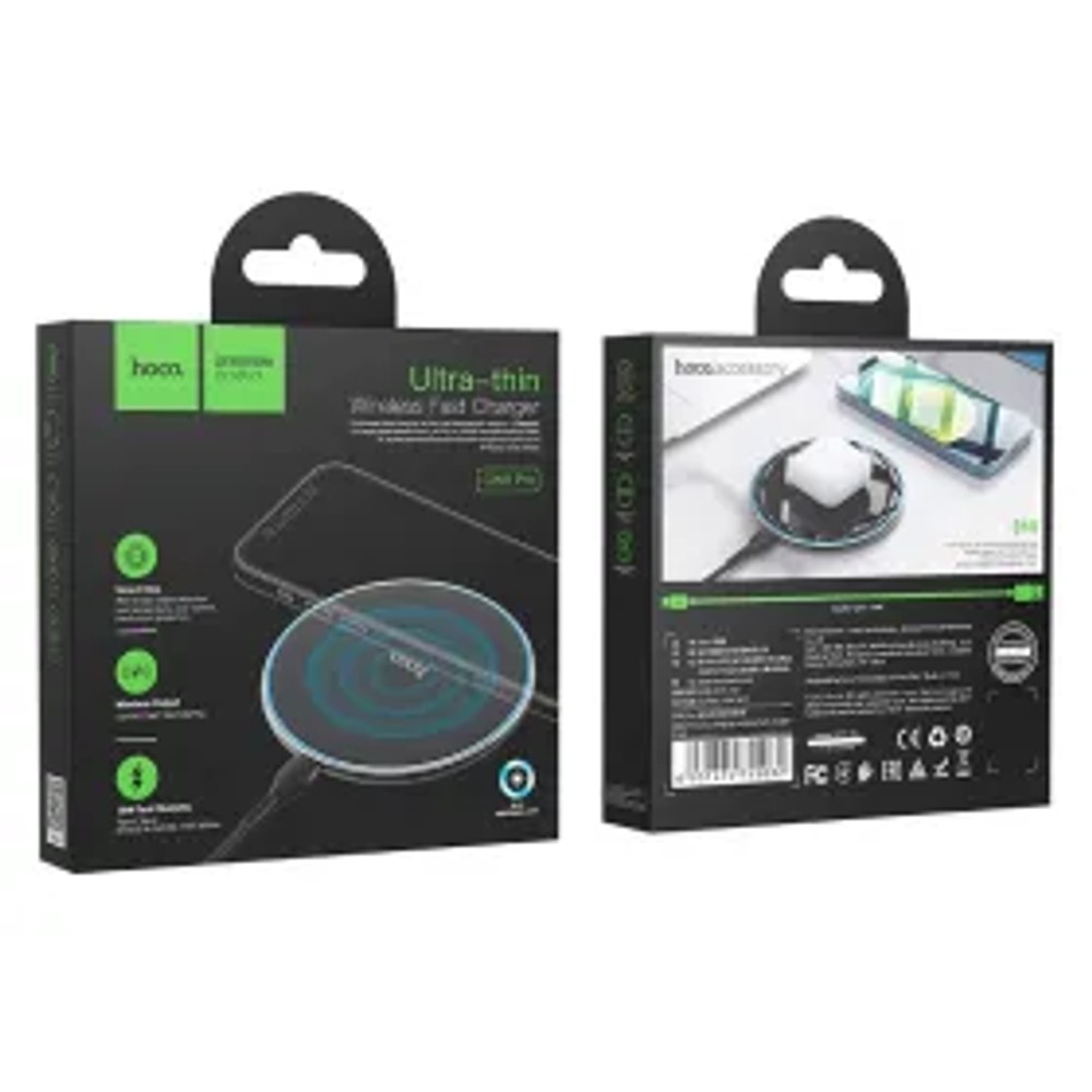 HOCO bezdrátová nabíječka se světlem 2A 15W CW6 Pro černá