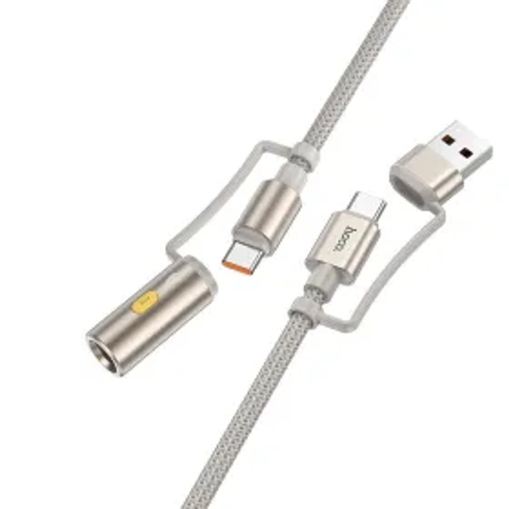 HOCO kabel All-in-one USB A / Typ C na Typ C / zapalovač 3A 60W U138 1,2 m šedý