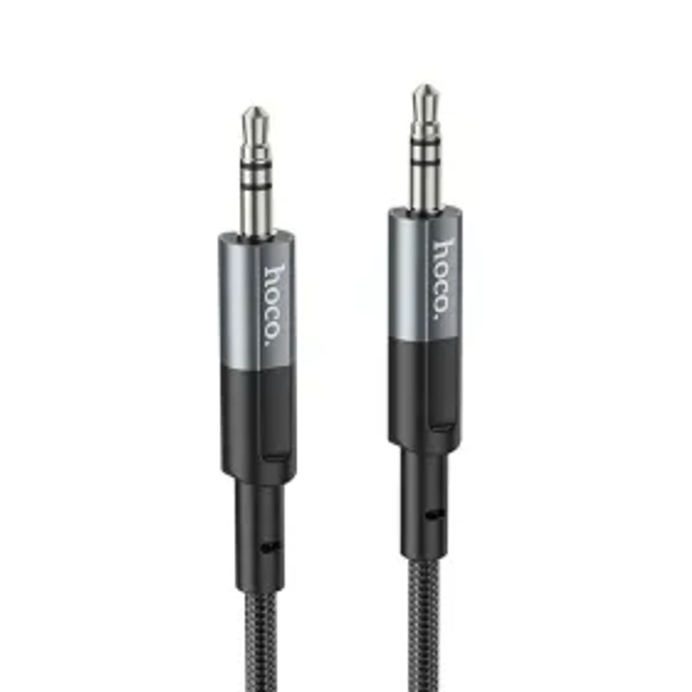 HOCO kabel AUX Jack 3,5 mm (samec) na Jack 3,5 mm (samec) UPA23 1 m kovově šedý