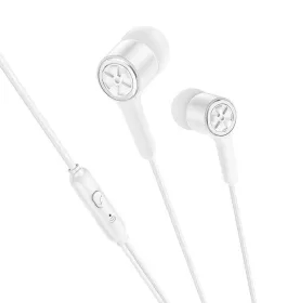Drátová sluchátka HOCO Jack 3,5 mm s mikrofonem M104 bílá