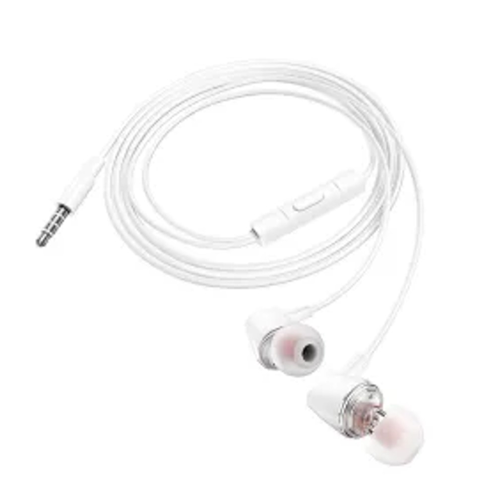 Drátová sluchátka HOCO Jack 3,5 mm s mikrofonem M107 bílá