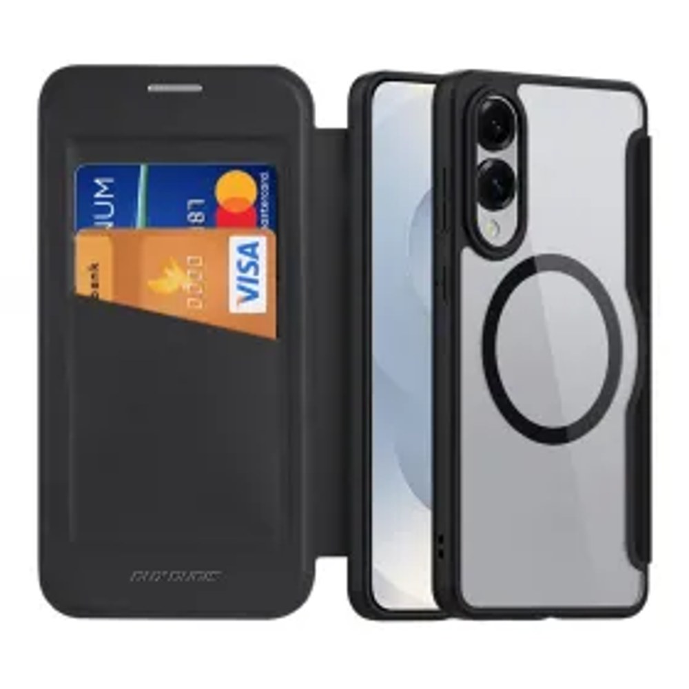 DUX DUCIS peněženkové pouzdro SKIN X PRO kompatibilní s MagSafe pro SAMSUNG S25 Edge černé