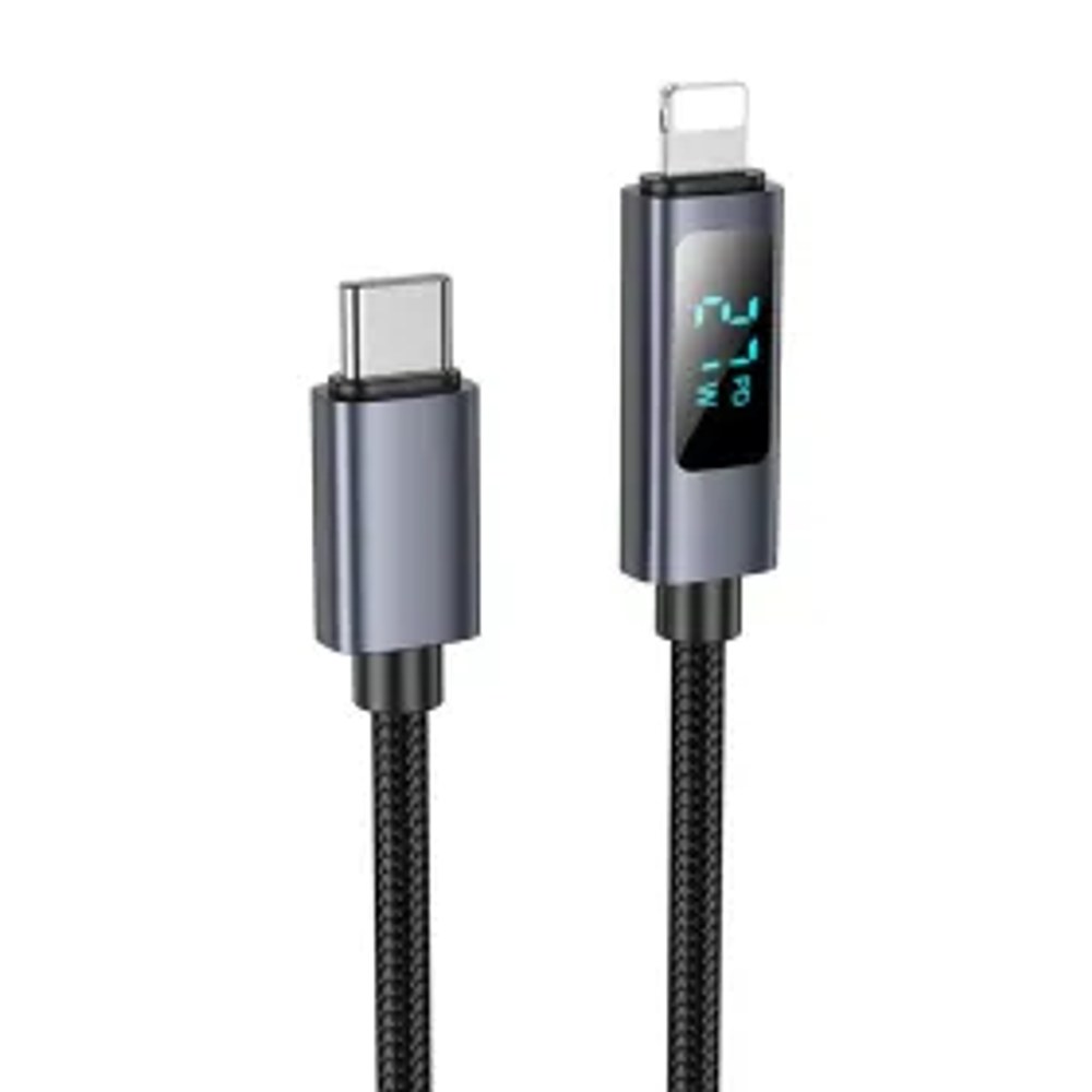 HOCO kabel Type C to Lightning s displejem PD 27W X112 1 m černý