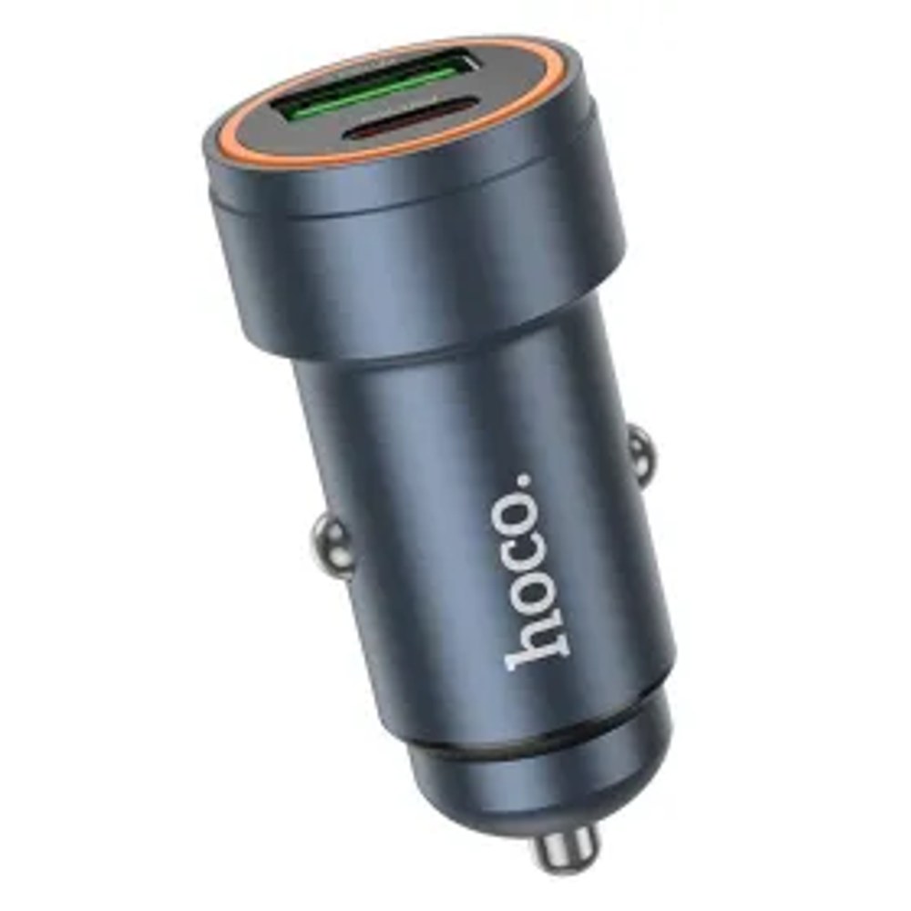 HOCO nabíječka do auta USB A + typ C PD QC3.0 3A 30W Z57A kovově šedá