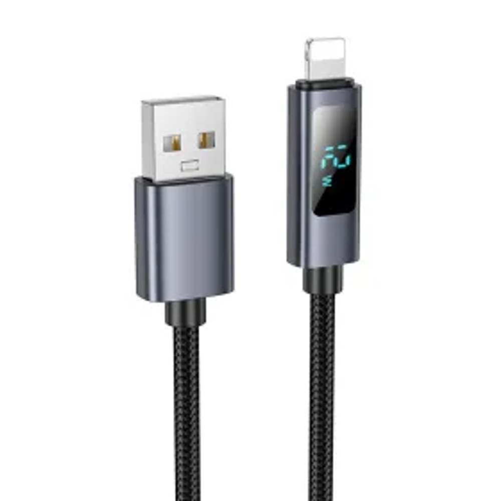 Kabel USB A na Lightning Hoco 2,4A s displejem 1 m X112 černý