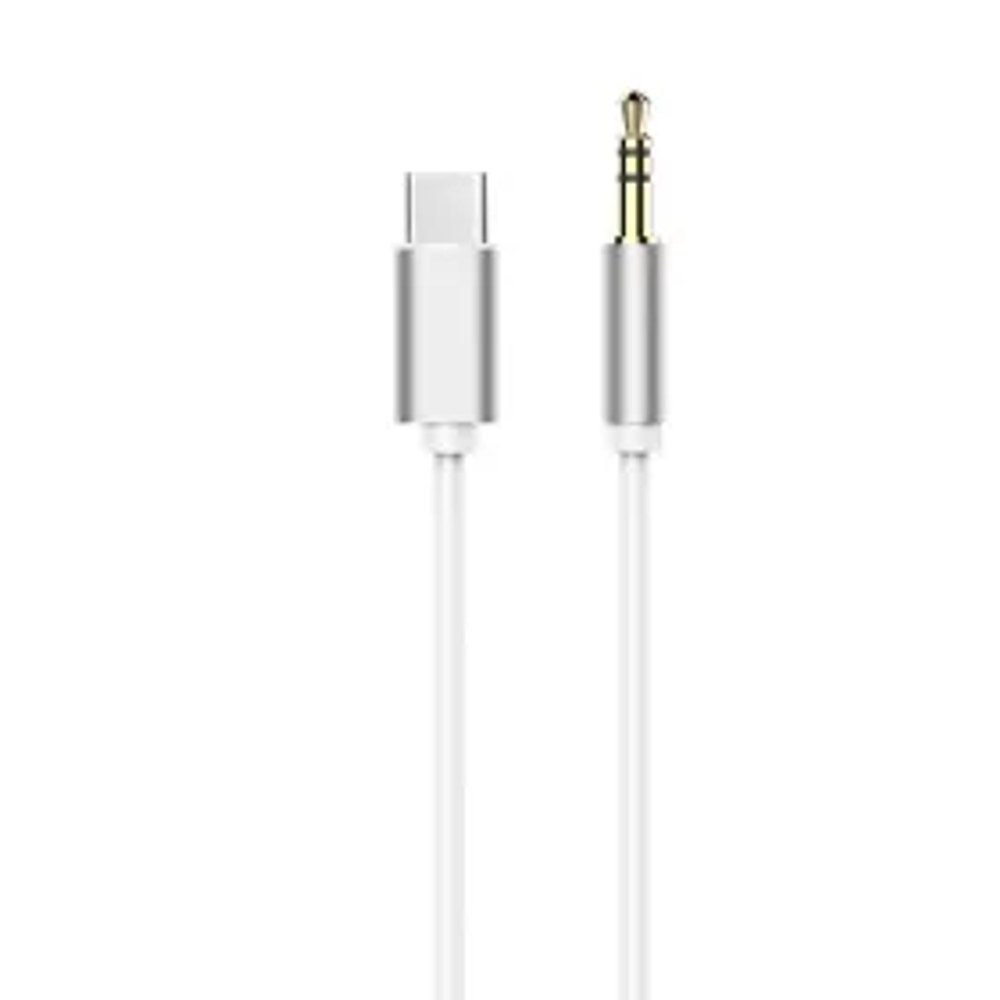 Adaptér HF/audio Type C do Jack 3,5mm bílý kabel (samec)
