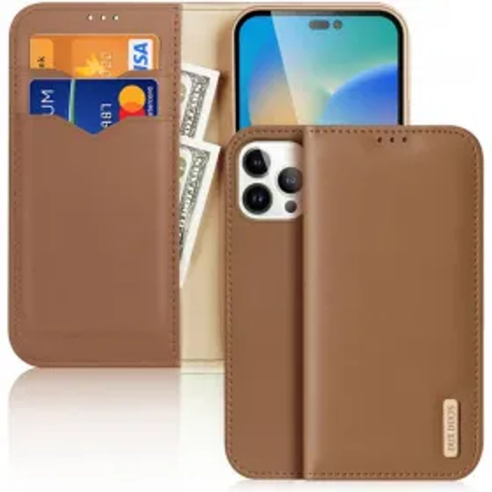 DUX DUCIS peněženkové pouzdro HIVO pro IPHONE 15 Pro hnědé