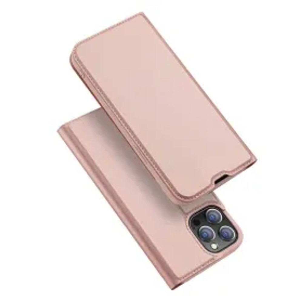 DUX DUCIS Skin Pro - Pouzdro z hladké kůže pro Apple iPhone 13 Pro Max rose