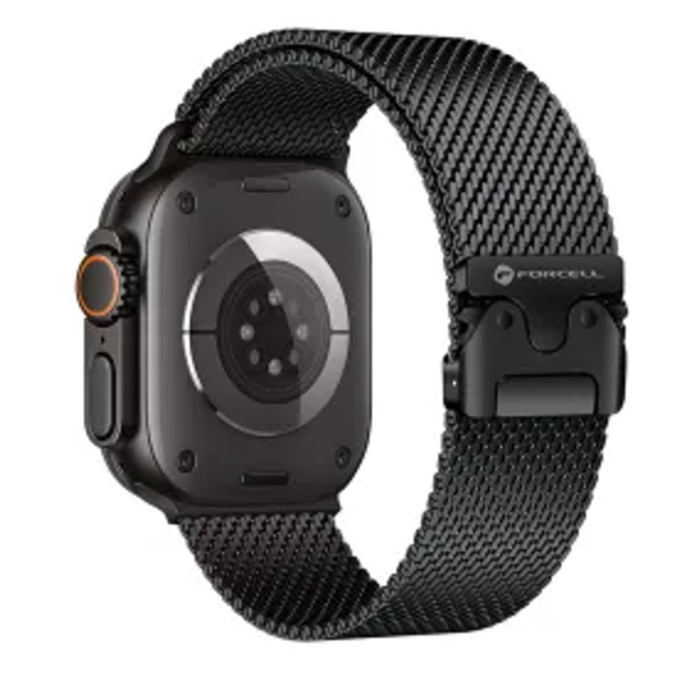 F-DESIGN FA11 řemínek z nerezové oceli pro hodinky APPLE Watch 38 / 40 / 41 mm černý