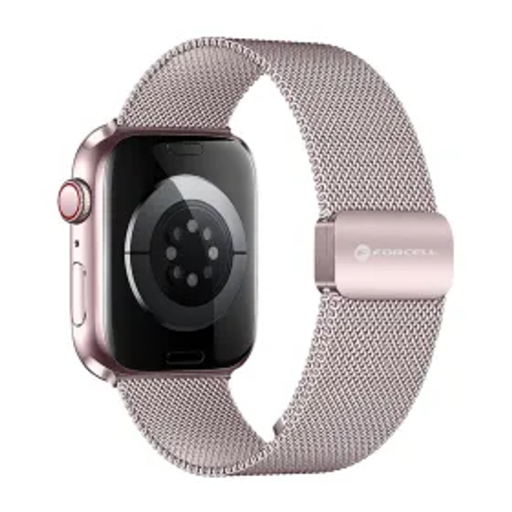 F-DESIGN FA14 magnetický řemínek z nerezové oceli pro hodinky APPLE Watch 42 / 44 / 45 / 49 mm růžový