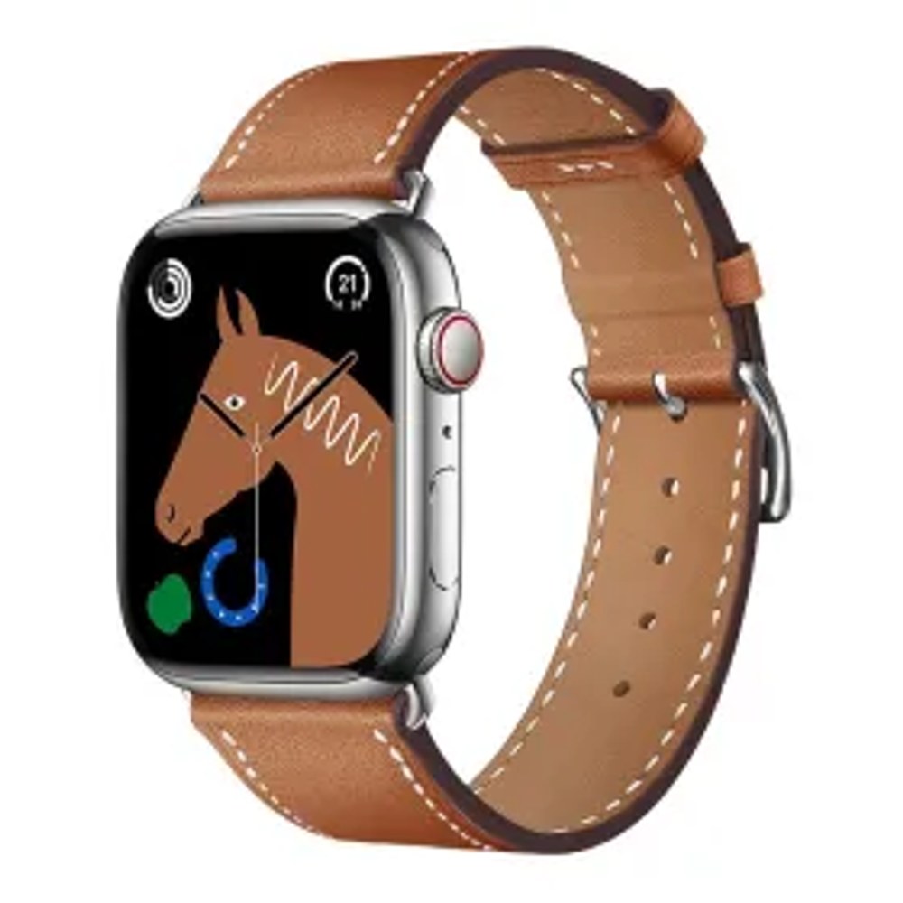 F-DESIGN FA20 magnetický řemínek z ekokůže pro hodinky APPLE Watch 42 / 44 / 45 / 49 mm hnědý