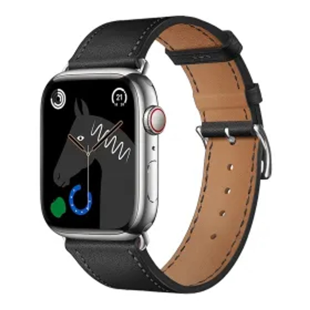 F-DESIGN FA20 magnetický řemínek z ekokůže pro hodinky APPLE Watch 38 / 40 / 41 mm černý