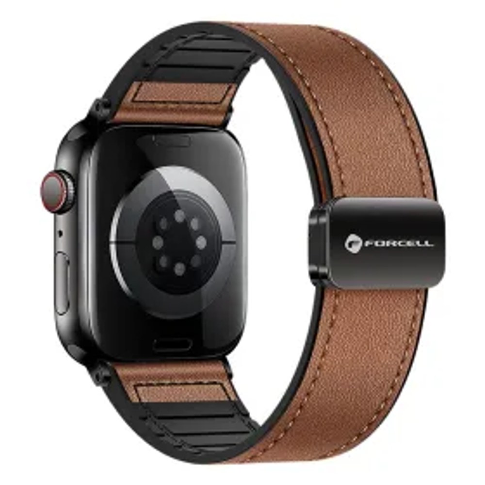 F-DESIGN FA21 řemínek z ekokůže pro hodinky APPLE Watch 42 / 44 / 45 / 49 mm hnědý