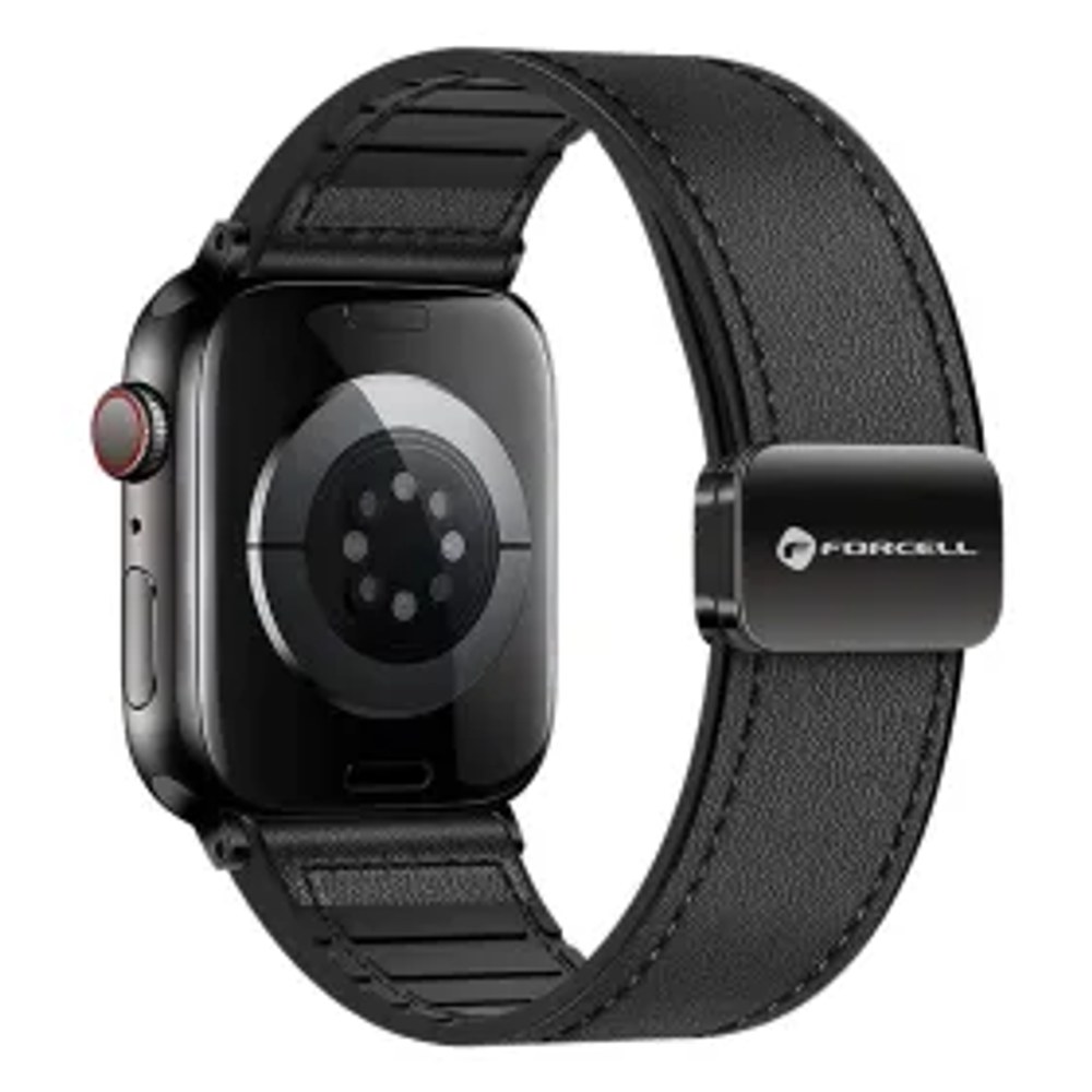 F-DESIGN FA21 řemínek z ekokůže pro hodinky APPLE Watch 38 / 40 / 41 mm černý