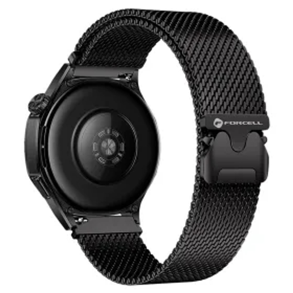 F-DESIGN FS10 ocelový řemínek pro hodinky SAMSUNG Watch 20 mm černý