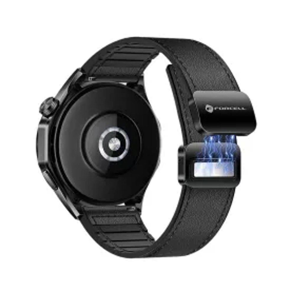F-DESIGN FS20 magnetický řemínek z ekokůže pro hodinky SAMSUNG Watch 22 mm černý