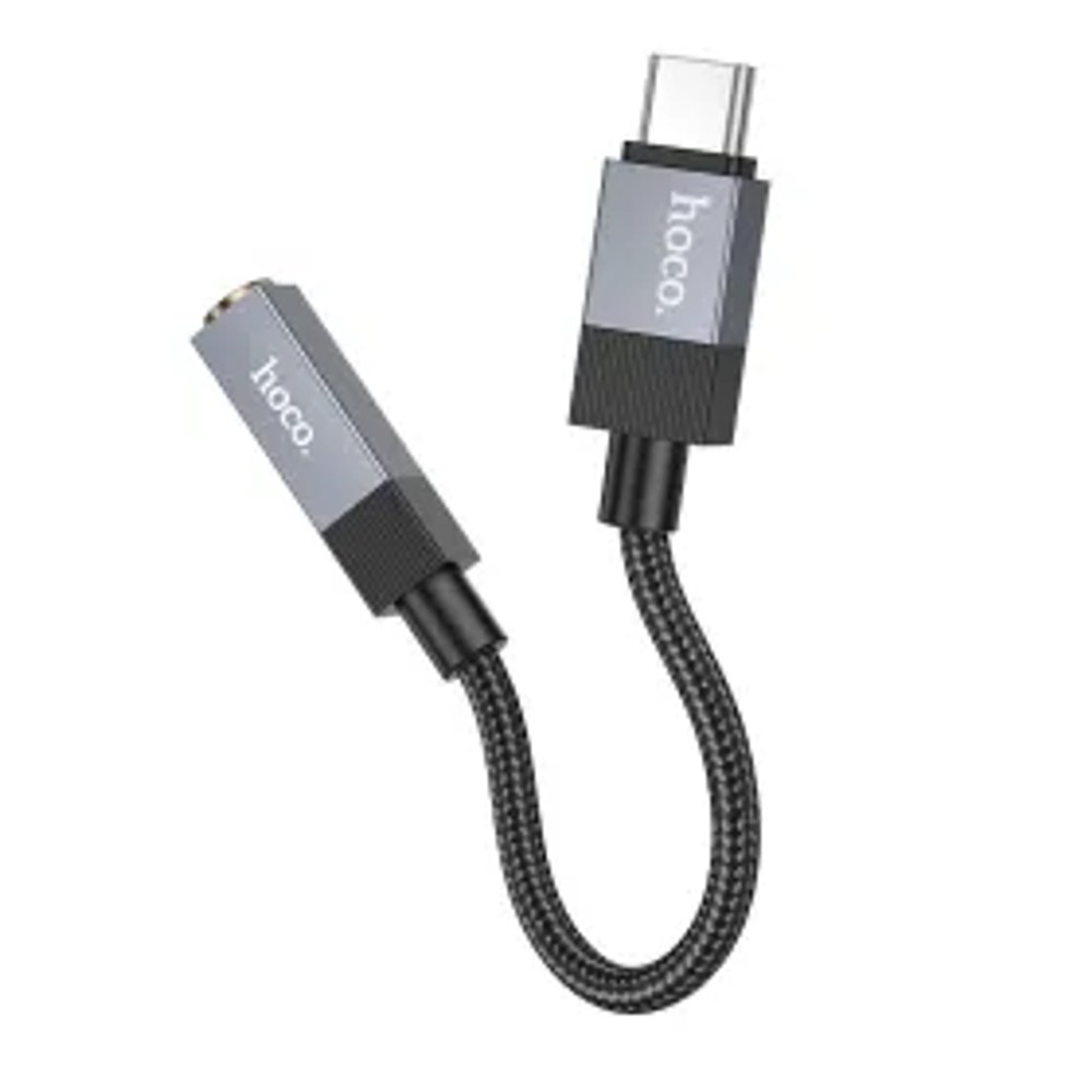 Adaptér AUX USB C (samec) na Jack 3,5 mm (samice) Hoco UPA32C černý