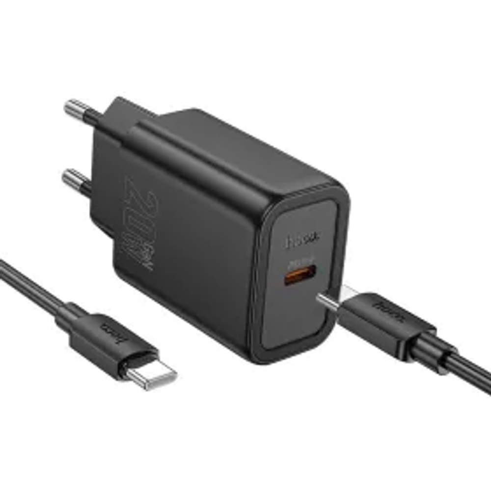 Nástěnná nabíječka HOCO typ C + kabel typ C na typ C PD QC 20W N60 černá