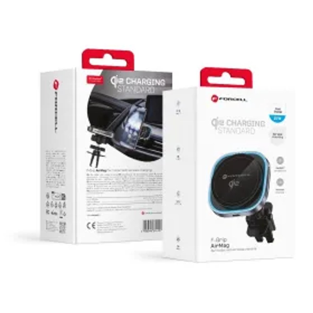 F-GRIP Air Mag (F-07) magnetický držák do auta do ventilace s bezdrátovým nabíjením kompatibilní s MagSafe Qi2 15W šedý