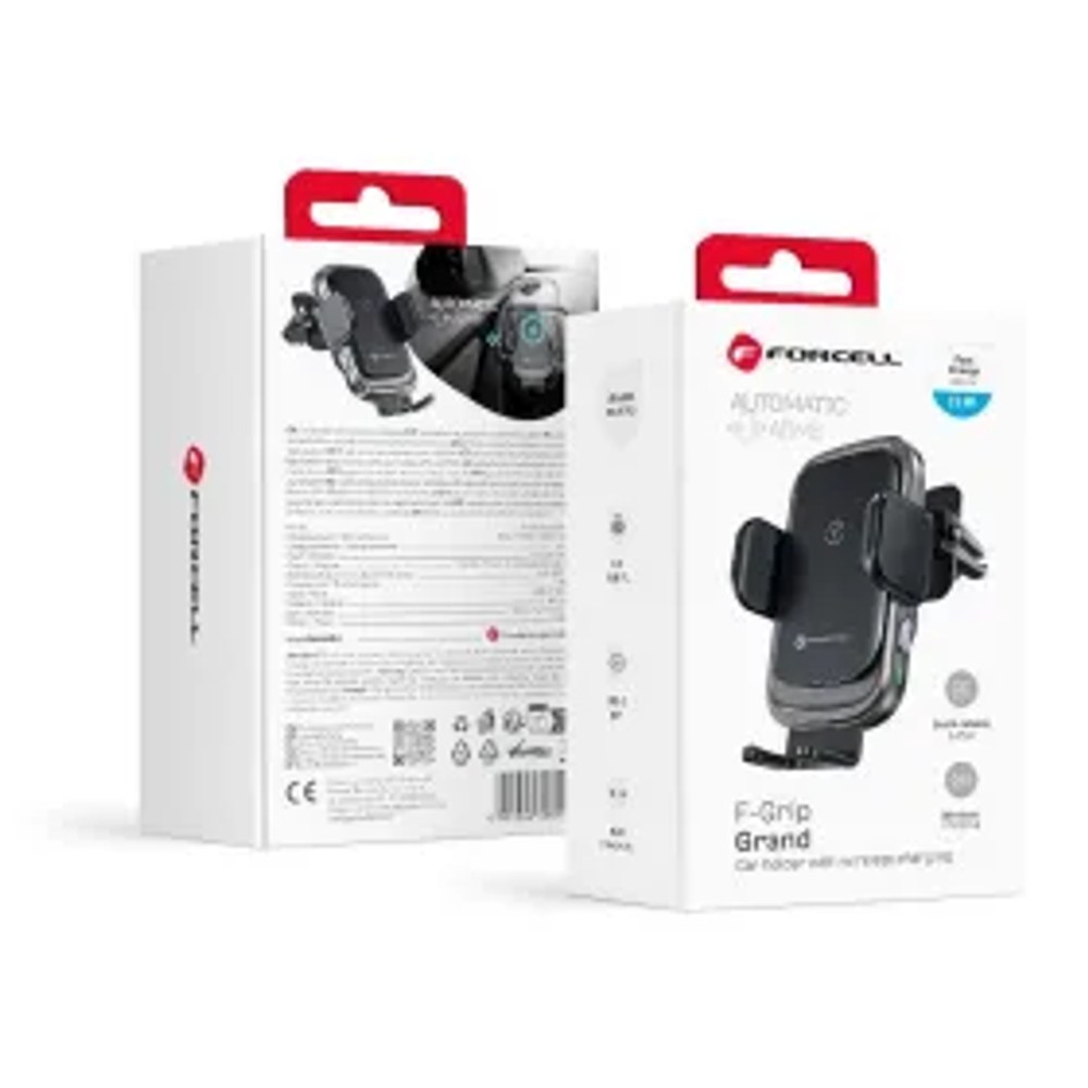 F-GRIP Grand (F-24) bezdrátový nabíjecí držák 15W stříbrný