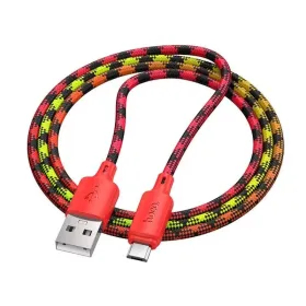 Kabel USB A na Micro USB Hoco 2,4A 1 m gradientní červený