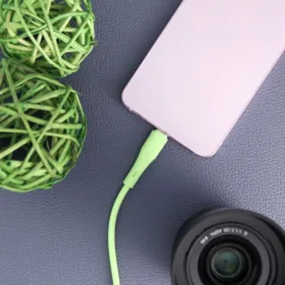 F-ENERGY C342 kabel USB A na typ C QC4.0 3A 66W silikonový 1 m zelený