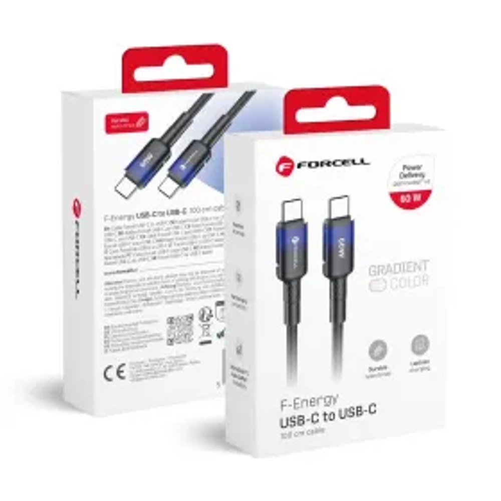 F-ENERGY C354 kabel Typ C na Typ C QC4.0 PD 3A 60W Gradient 1 m černý