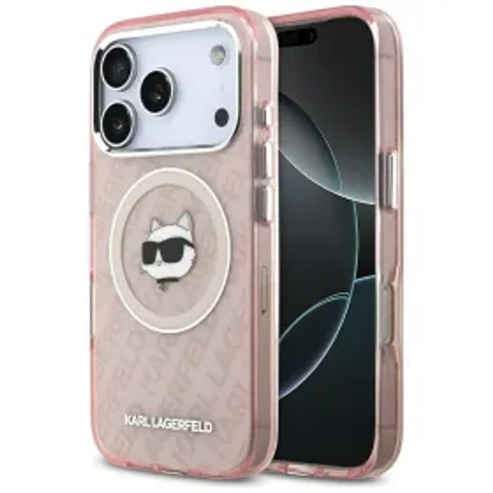 KARL LAGERFELD pouzdro pro IPHONE 17 Pro Max kompatibilní s MagSafe KLHMP17XHMKBCHOP (IML Choupette Head Logo) růžové