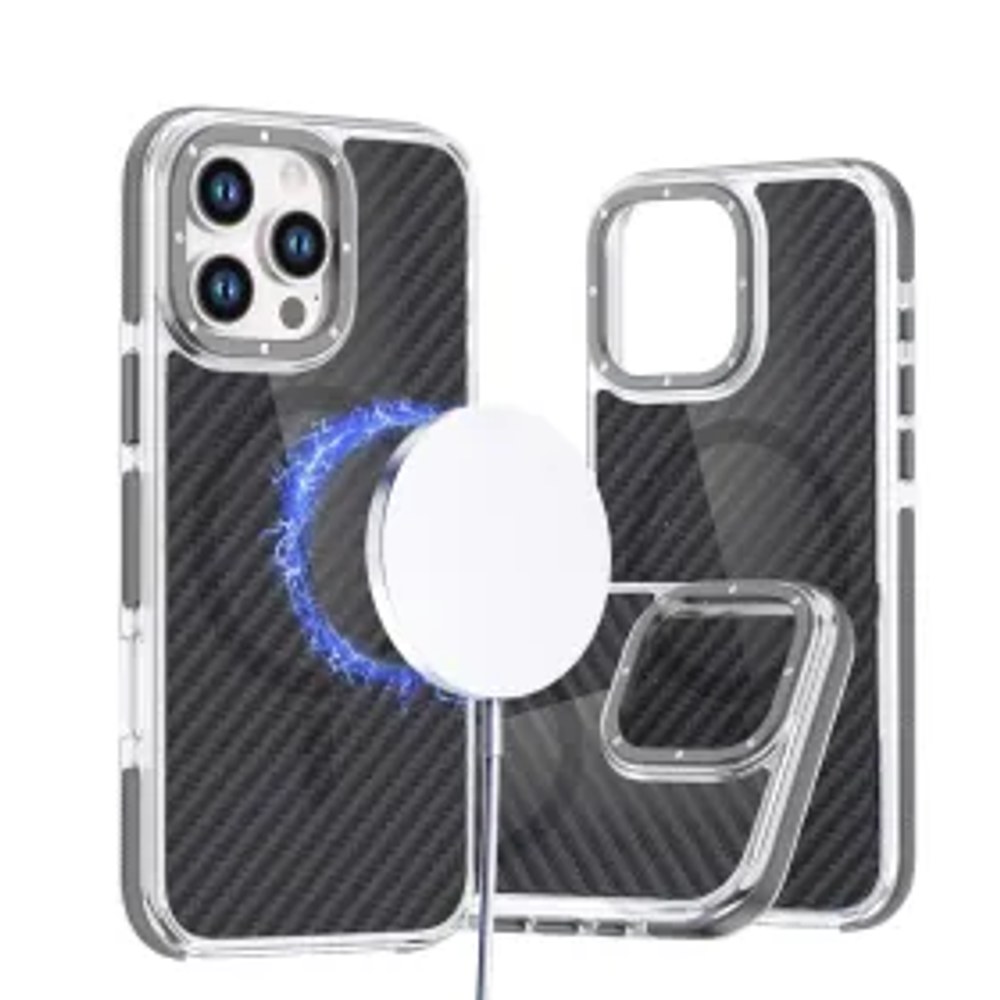 Pouzdro FIBER kompatibilní s MagSafe pro IPHONE 17 šedé