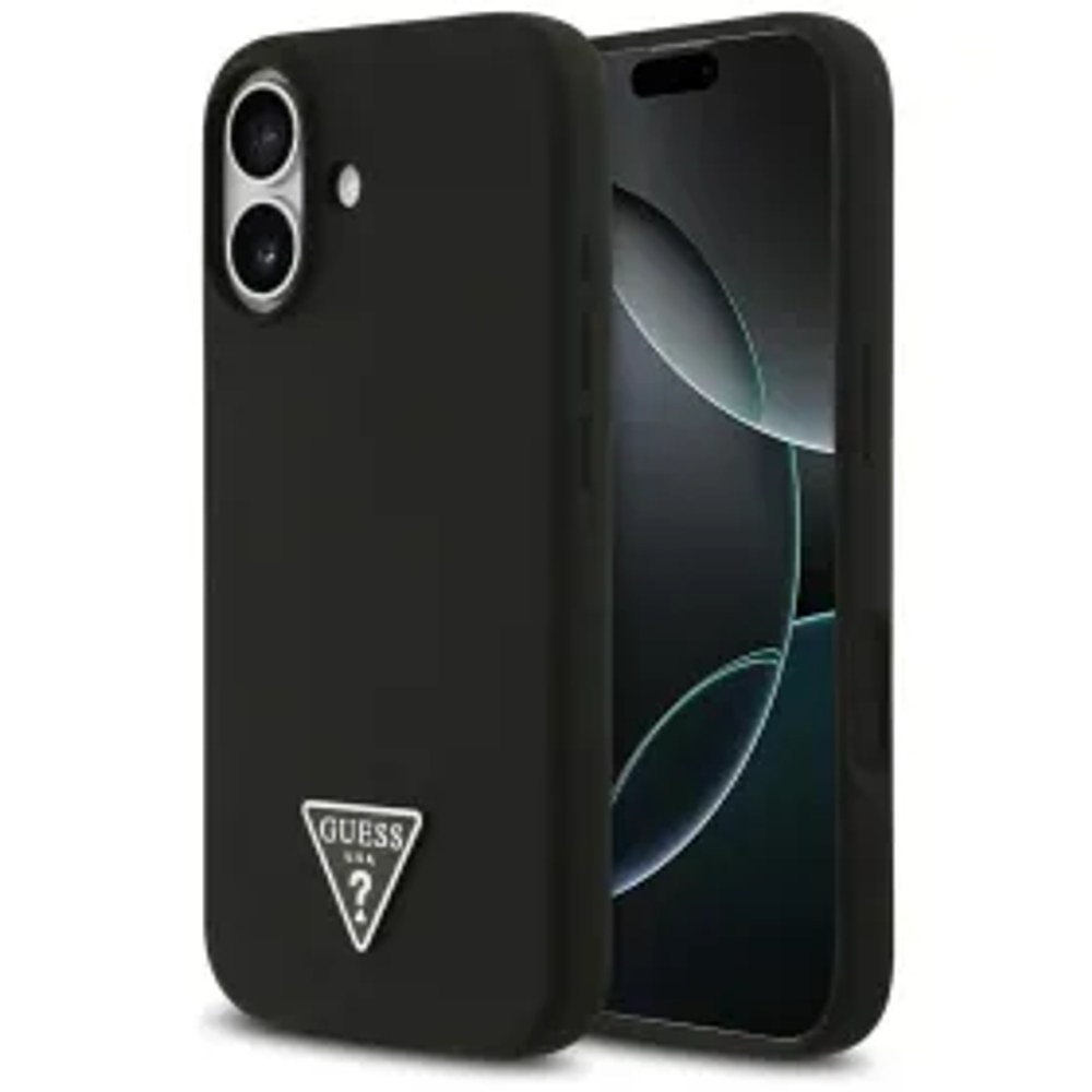 Pouzdro GUESS pro IPHONE 17 kompatibilní s MagSafe GUHMP17SSCTRLMK (Silicone W/ Triangle Logo) černé