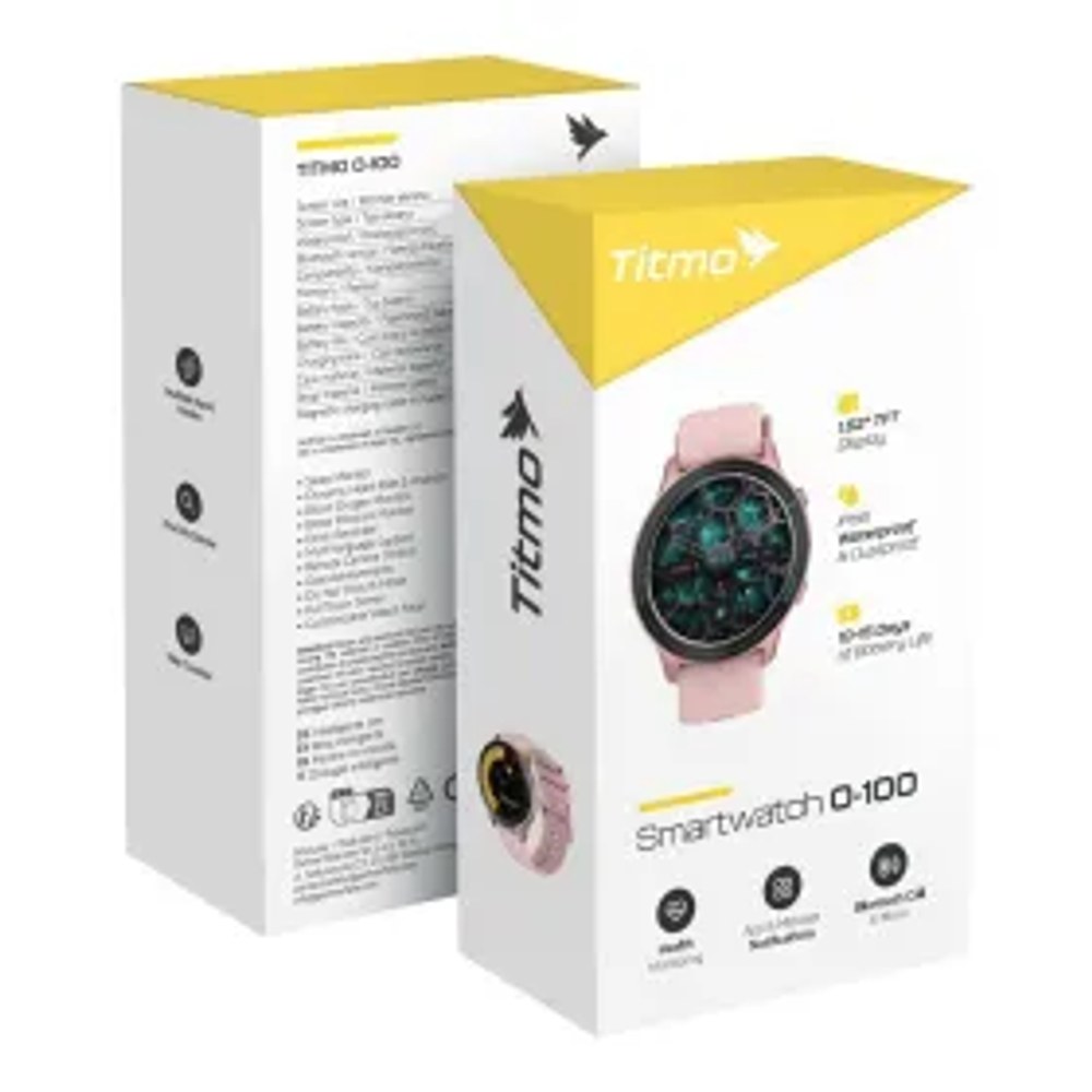 Smartwach TITMO O-100 (TFT, bluetooth volání) růžová