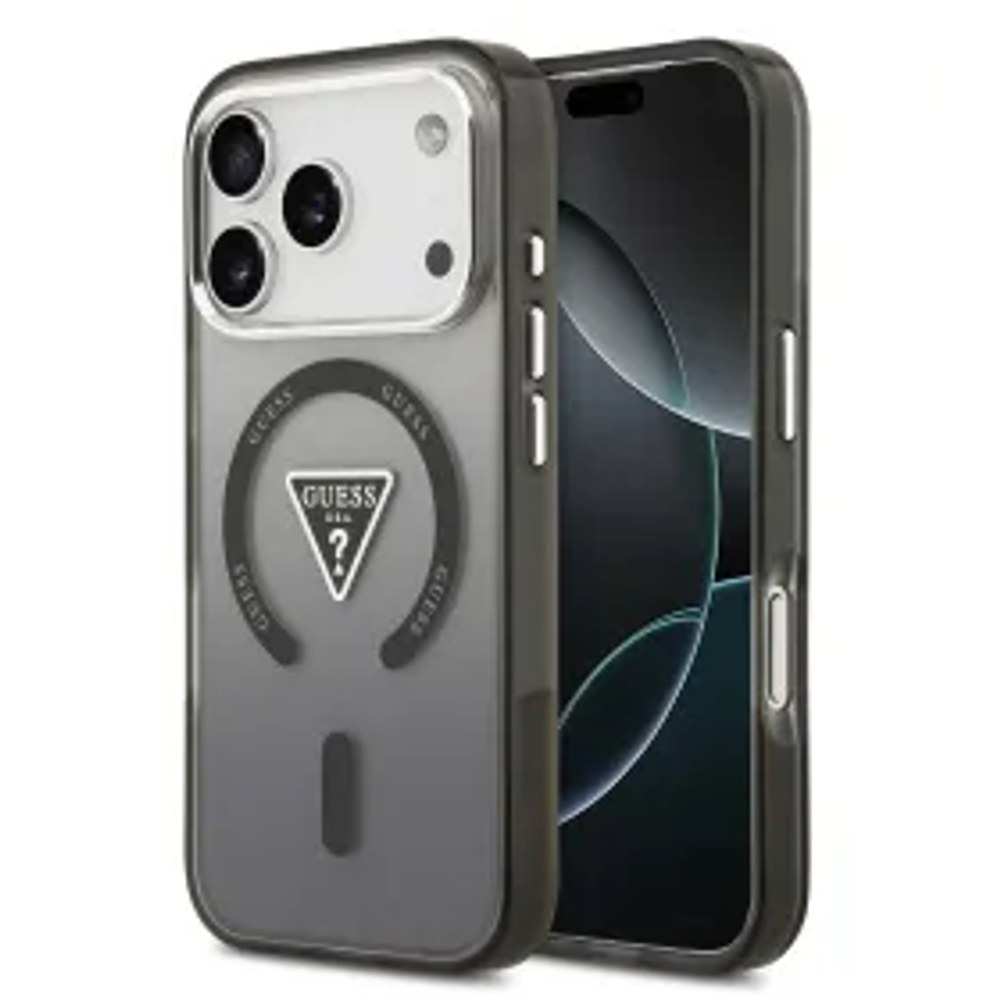 Pouzdro GUESS pro IPHONE 17 Pro kompatibilní s MagSafe GUHMP17LHGTMLCGK (IML Gradient W/ Triangle Logo) černé