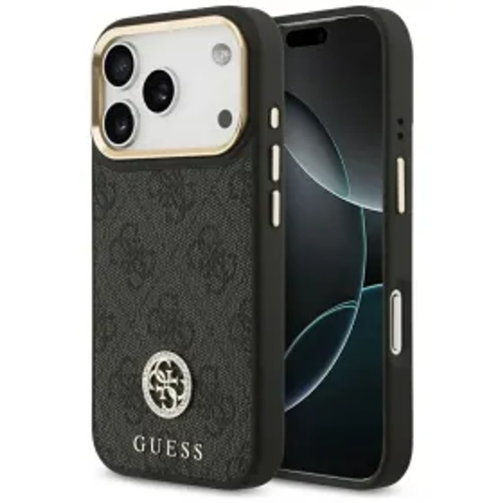 Pouzdro GUESS pro IPHONE 17 Pro kompatibilní s MagSafe GUHMP17LP4GRMDEK (PU W/ 4G Strass Logo) černé