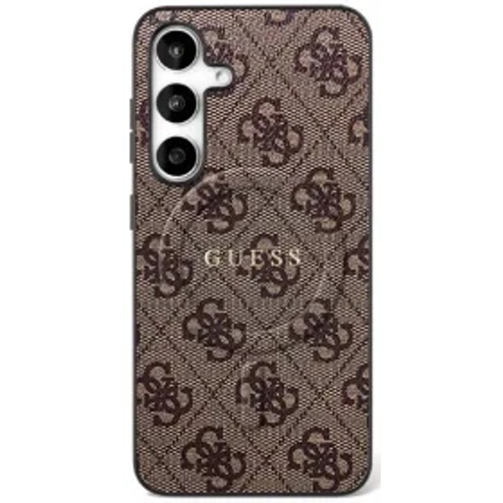 Pouzdro GUESS pro SAMSUNG S25 FE kompatibilní s MagSafe GUHMS25FEG4GFRW (Ring Classic Logo) hnědé