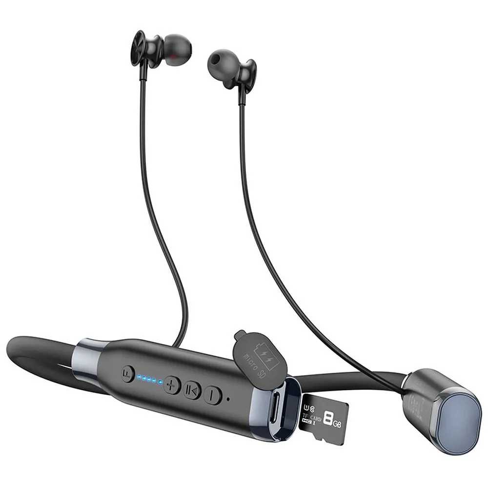 Bezdrátová sluchátka HOCO bluetooth s držákem na krk ES62 černá