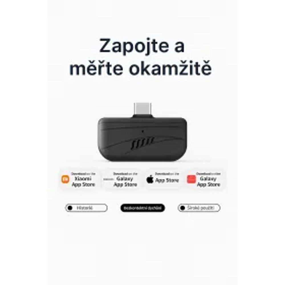 Alkohol tester mini USB-C pro telefony ANDROID černý
