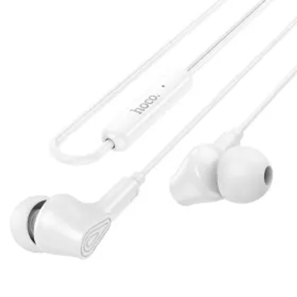 Drátová sluchátka HOCO Jack 3,5 mm s mikrofonem M102 bílá