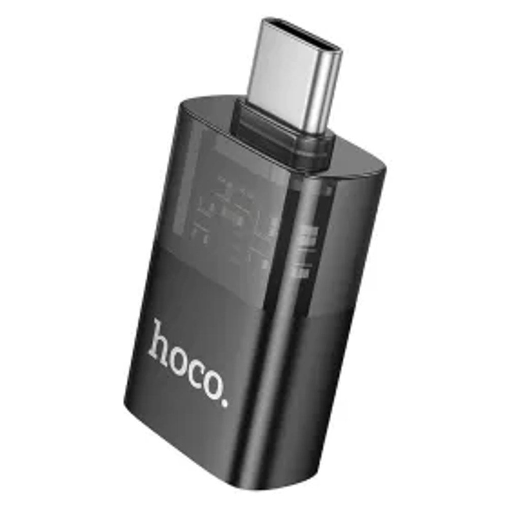 HOCO adaptér OTG typ C (samec) na USB A (samice) UA36B transparentní černý