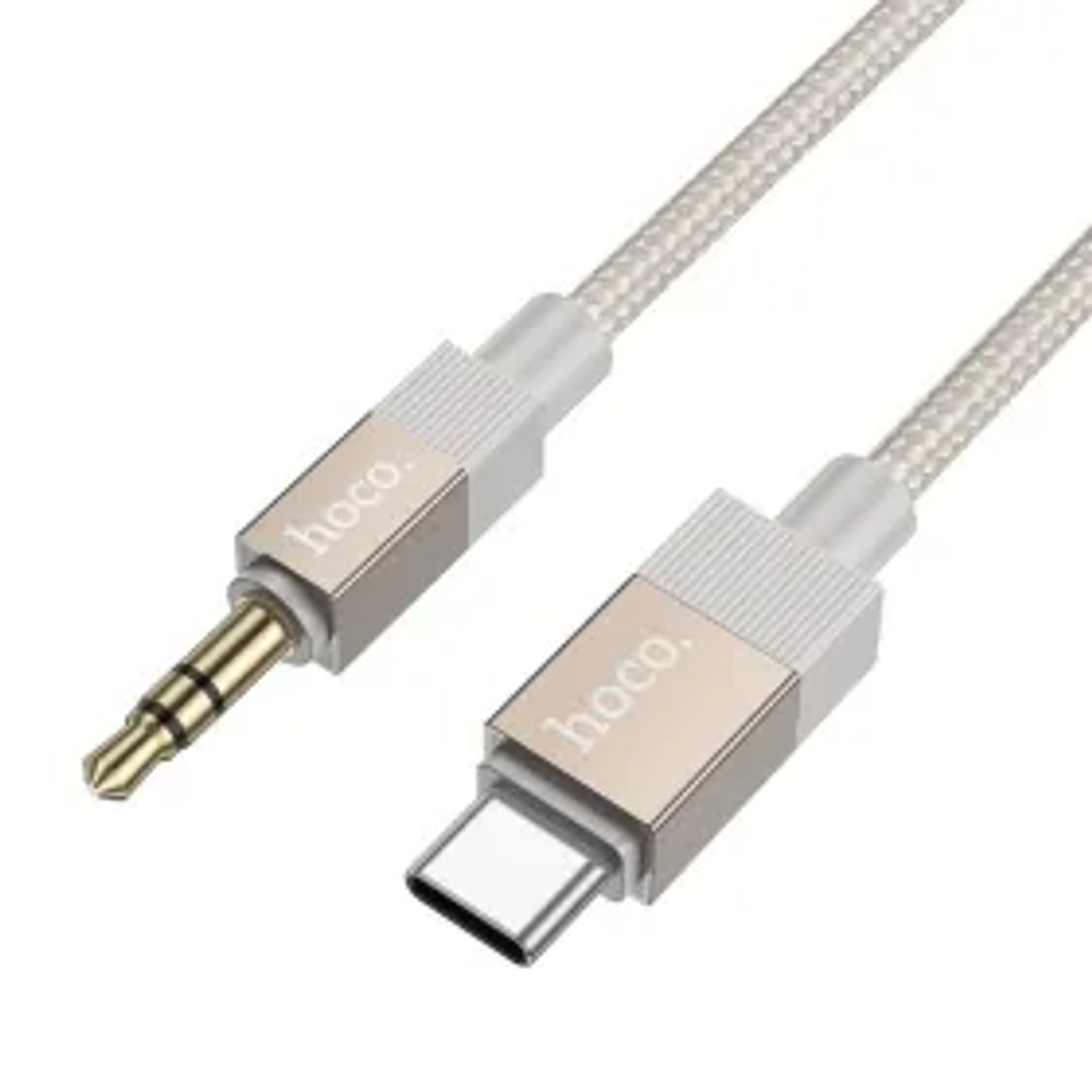 Kabel AUX Jack 3,5 mm (samec) na USB C (samec) Hoco 1 m UPA32B zlatý
