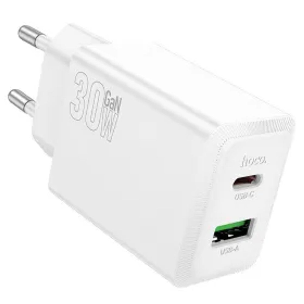 Nástěnná nabíječka HOCO USB A + typ C PD QC3.0 AFC 3A 30W N71 bílá