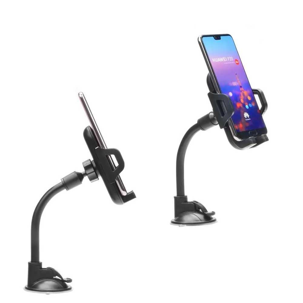 Držák na mobil do auta Forcell F-Grip Carbon, rameno 17 cm, na čelní sklo, černý
