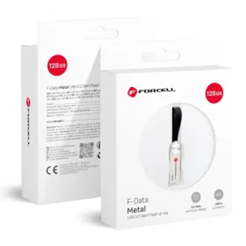 F-DATA pendrive Metal 128GB USB3.2 Gen 1 (USB A) stříbrný