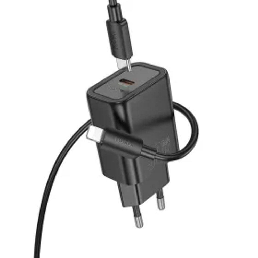 Nástěnná nabíječka HOCO Type C + kabel Type C to Lightning PD QC 30W N62 černá