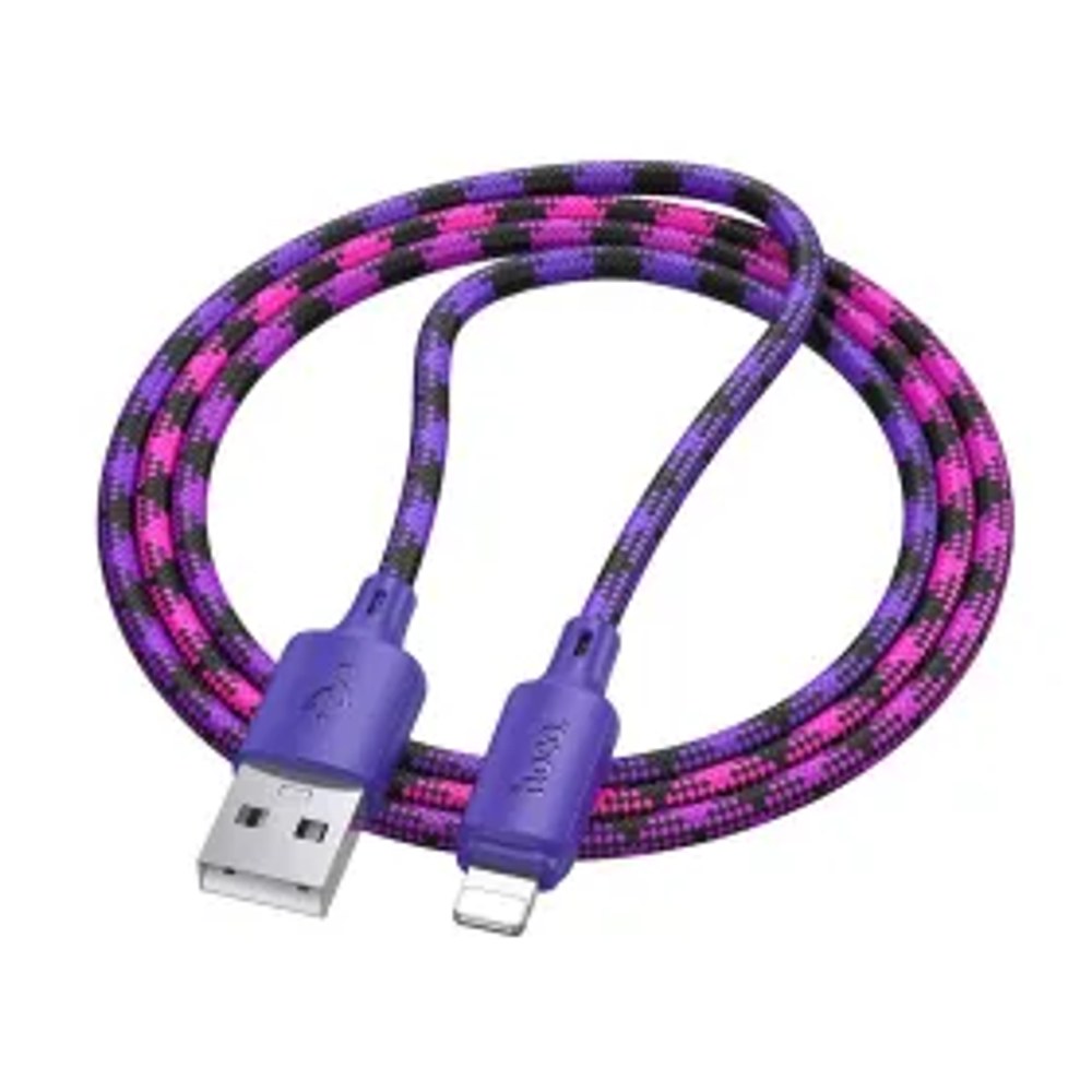 Kabel USB A na Lightning Hoco 2,4A 1 m X116 gradientní fialová