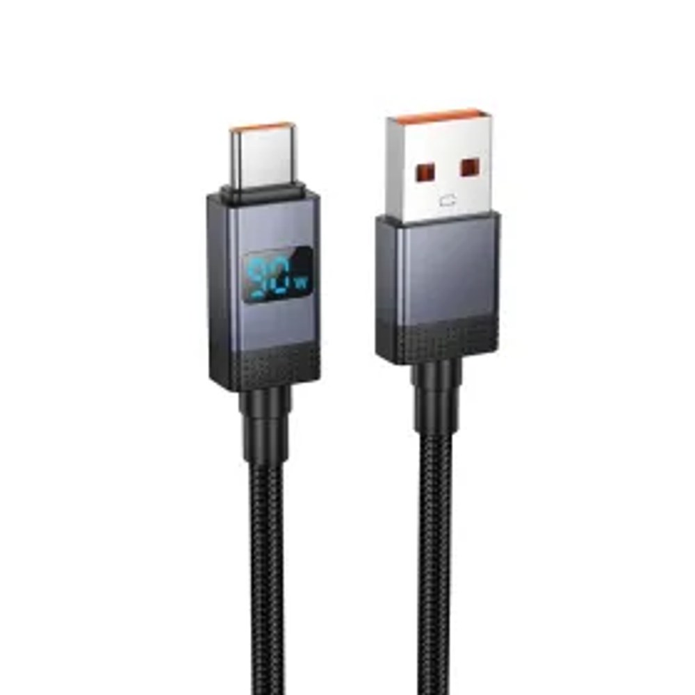 Kabel USB A na USB C Hoco 5A s displejem 1 m X118 černý