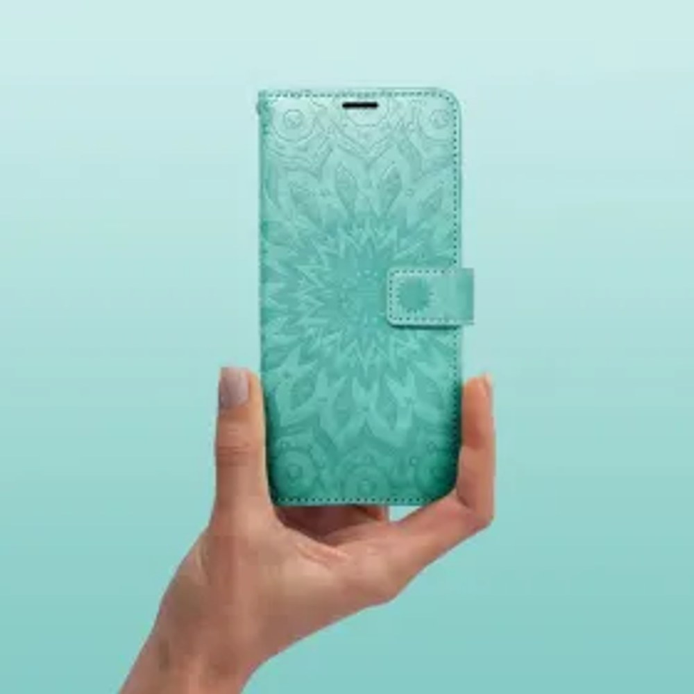 MEZZO Pouzdro na knihy pro MOTOROLA G06 mandala zelené
