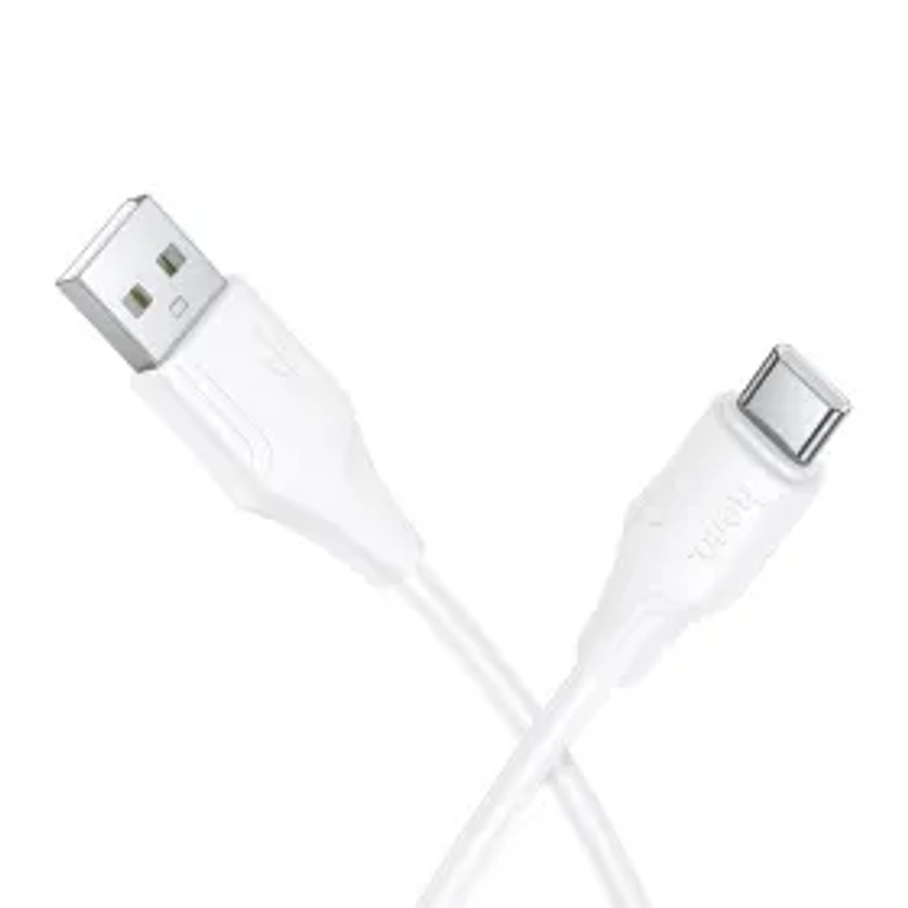 Silikonový kabel USB A na USB C Hoco 3A 1 m X124 bílý
