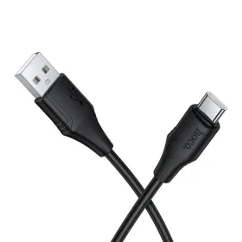 Silikonový kabel USB A na USB C Hoco 3A 1 m X124 černý