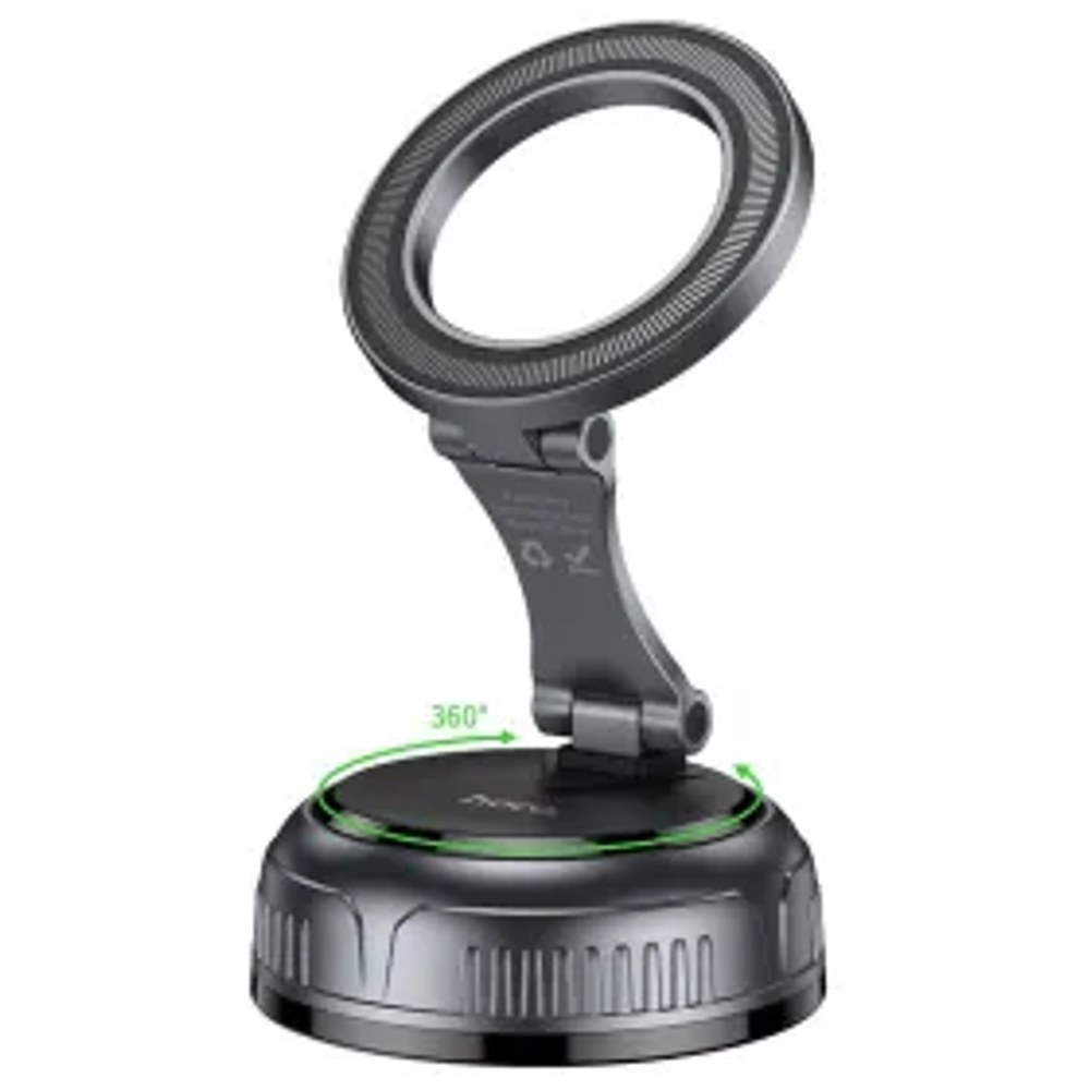Držák do auta magnetický Hoco s nastavitelnou přísavkou H92 černý kov šedý